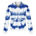 thumbnail image 4 of 2022 Mens Slim Fit Long Sleeve Zip-up Hoodie tie dye print Sweatshirt With Pocket Shirt Casual Jackets Pullover Hooded, 4 of 5