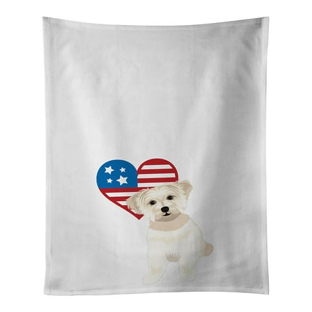

Shih-Tzu Gold #6 Patriotic White Kitchen Towel Set of 2 19 in x 28 in
