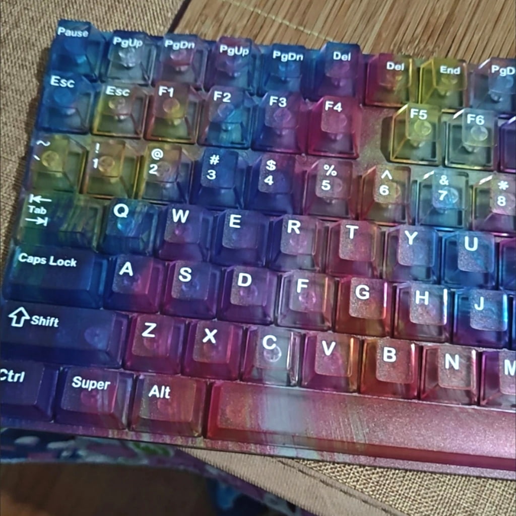 132 Rainbow Colored Keycaps Shining Through Design Ergonomic Typing For Gaming Keyboards