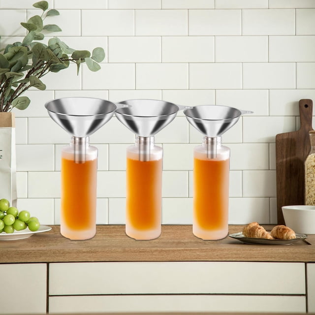 Juego de embudos de cocina de acero inoxidable perfecl 3 piezas pequeños medianos y grandes