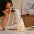 thumbnail image 4 of White Ceramic Christmas Tree with Design and Warm Glow, for Home Tabletop, Christmas Decoration, 4 of 5