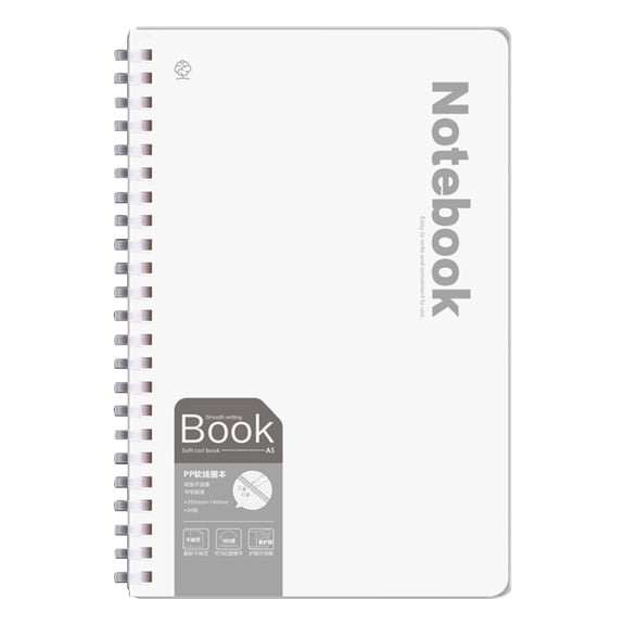 Spiral Lined Notebook,A5 Business Journal Soft Ring Notebooks.7.99 X 5.51 Inch Smooth Writing Journal Coil Notebook,60 Sheets,Softcover College Ruled Notebook for Work,Note Taking,Writing,Gray