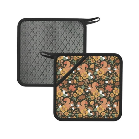 

Lukts Squirrel Mushroom Yellow Flower for Silicone Anti-hot Mats - Heat Resistant for Kitchen Counter Dish Drying Mat Silicone Trivets Hot Pads for Kitchen Counter