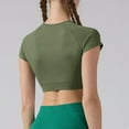 thumbnail image 2 of Daznico Women's Seamless Workout Crop Tee, Round Neck Breathable Top for Yoga & Gym,L, 2 of 7