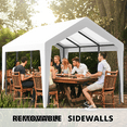 thumbnail image 2 of Gaptain W10FT×L20FT×H9.38FT Adjustable Heavy Duty Steel Carport Portable Garage with Waterproof Removable Sidewalls,White, 2 of 7