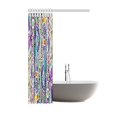 thumbnail image 2 of MYPOP Geometric Mosaic Style Colorful Illustration Flower Pattern Ornamental Doodle Native Art Polyester Fabric Bathroom Shower Curtain Set with Hooks, 48 X 72 Inches Long, Purple Orange, 2 of 2