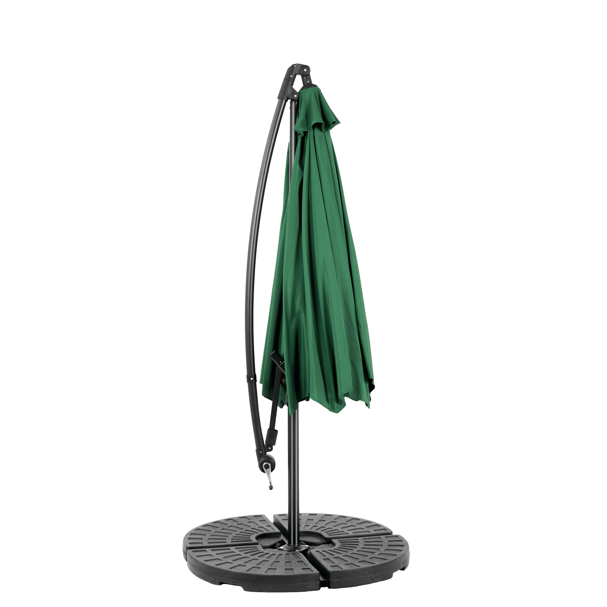 Leumius 10ft Outdoor Patio Umbrella,Outdoor Offset Cantilever Umbrella with 8 Sturdy Ribs and Easy Tilt Adjustment,Patio Market Umbrella for Pool Deck Porch Backyard Garden,Dark Green(No Base)