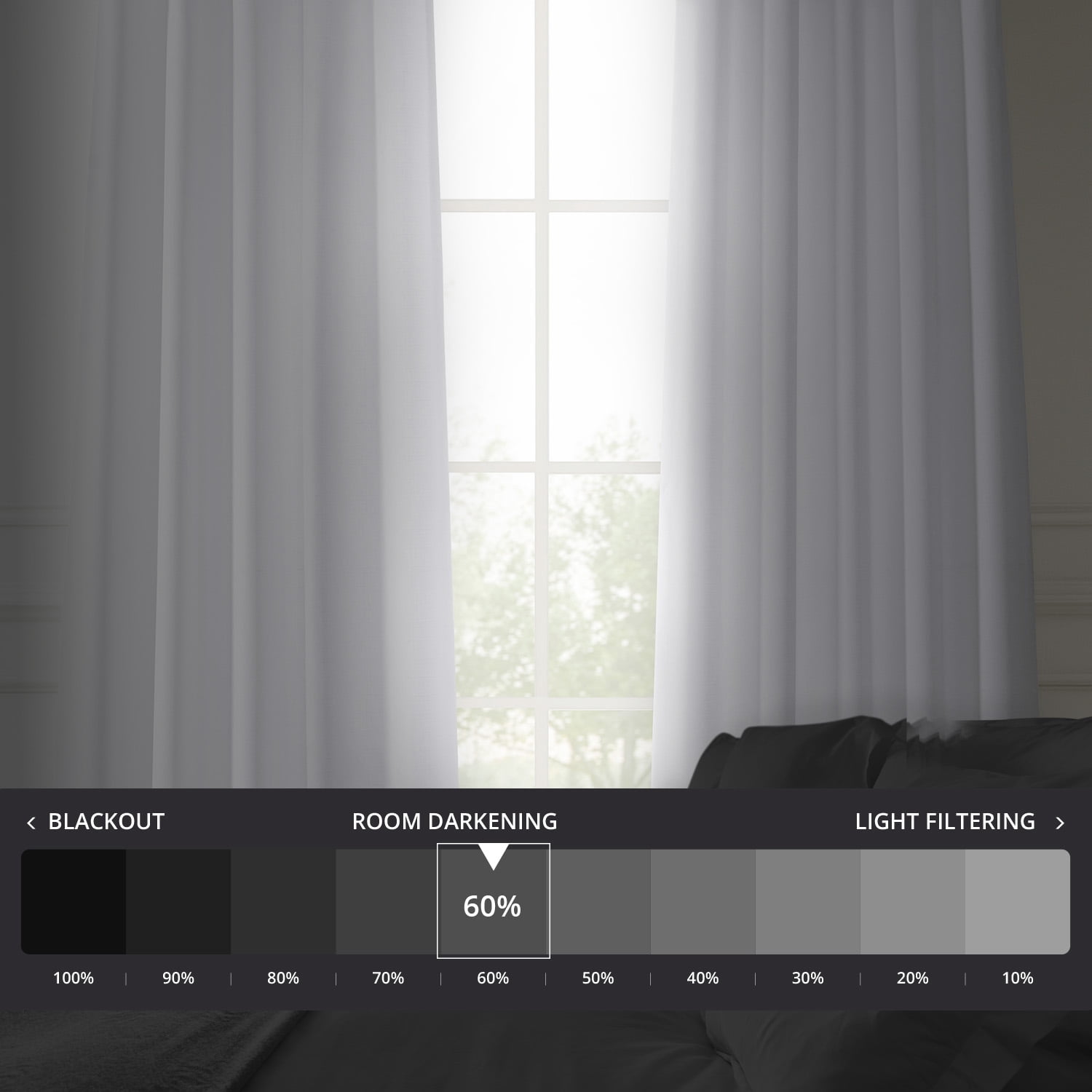 Half Price Drapes Dove White Faux Linen Room Darkening Curtains for Bedroom(1 Panel),50W X 84L