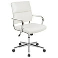 thumbnail image 3 of Emma + Oliver Mid-Back White LeatherSoft Contemporary Panel Executive Swivel Office Chair, 3 of 13