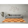 thumbnail image 3 of Ahgly Company Indoor Rectangle Checkered Orange Modern Area Rugs, 2' x 4', 3 of 4