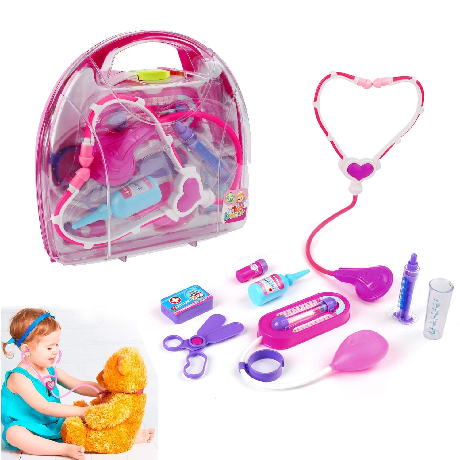 ZYH Doctor Kit for Kids 8 Piece Complete Pretend Play Doctor Toy Set