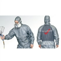 DealerShop X-Large Reusable Automotive Paint Suit with Hood, Grey