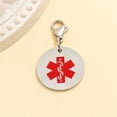 thumbnail image 5 of Custom Medical ID Keychain for Men Women Seniors – Waterproof Stainless Steel Emergency Alert Tag, Free Engraving, Round Medical Jewelry Gift, 5 of 7