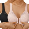 thumbnail image 2 of Nursing Bras for Breastfeeding Front Button Wire-Free Bustier Plus Size Hide Back Thick Padded Ultra-Soft Low Back Bra, 2 of 3