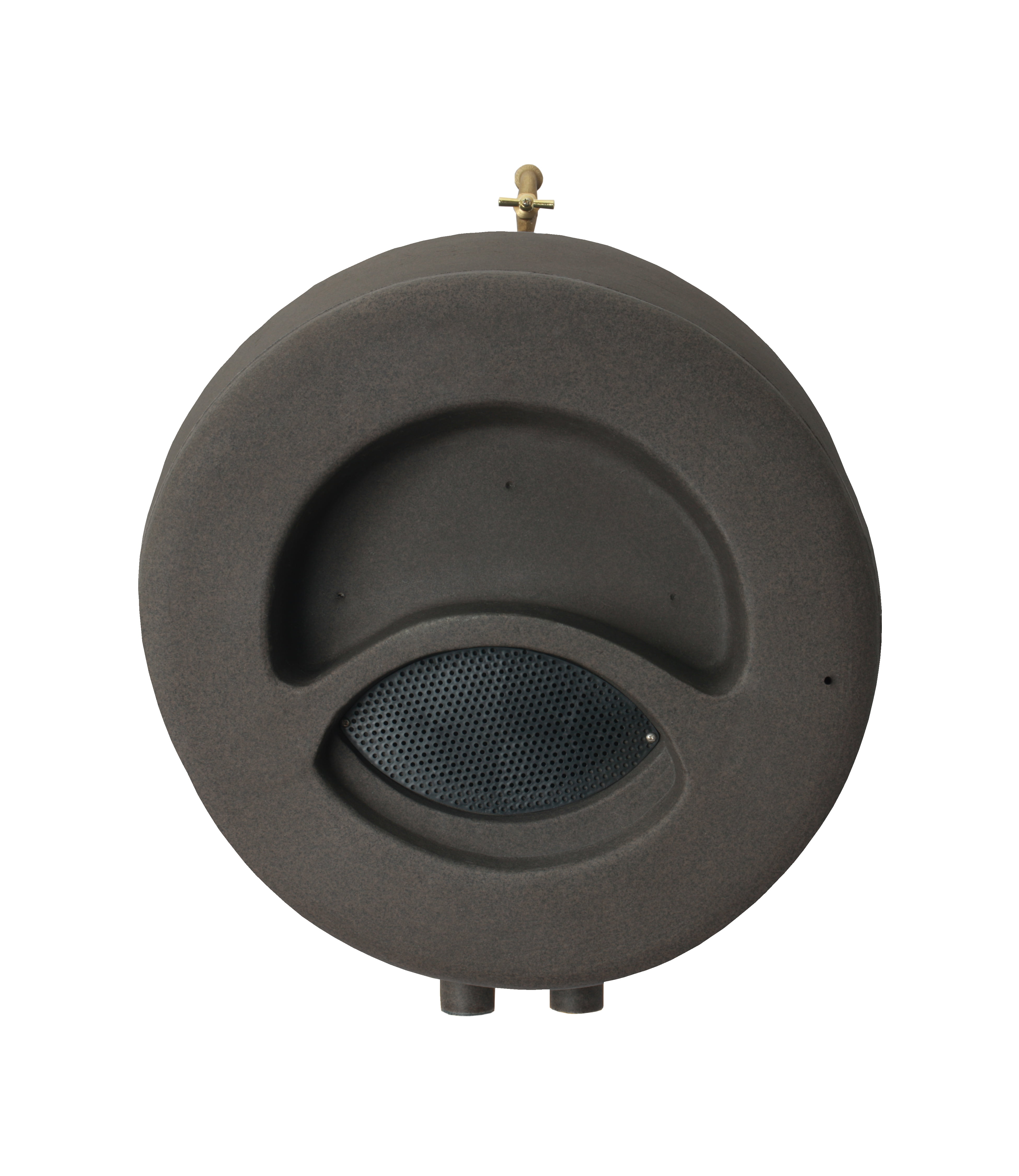 Algreen Flat Back Castilla Rain Barrel, 50 Gallon, Charcoalstone Resin