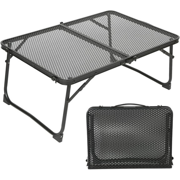 Folding Camping Table, Mini Portable Grill Picnic Table, 2ft Picnic Table 23.6" x 15.7", Lightweight with Carry Handle for Grill Picnic Beach Outdoor Indoor