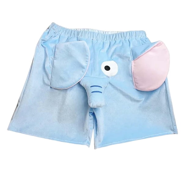 Pantalones cortos de pijama para mujer y hombre, pantalones cortos de verano con dibujos animados Azul