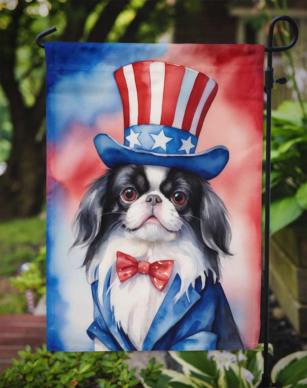 Japanese Chin Patriotic Garden Flag 11.25 in x 15.5 in