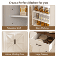 thumbnail image 5 of Miekor Furniture 46" Kitchen Island on Wheels with Storage & Power Outlet - Movable Rustic Breakfast Bar Table, Wood Top with Adjustable Shelf & Drawer for Kitchen Dining Living Room, White 88098, 5 of 12