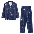 thumbnail image 2 of Xixirimido Sun Moon Galaxy Print Men’s Pajamas Set - Long Sleeve Button Down Sleep Shirt and Pajama Bottoms Sleepwear Set with Pockets, 4X-Large, 2 of 4