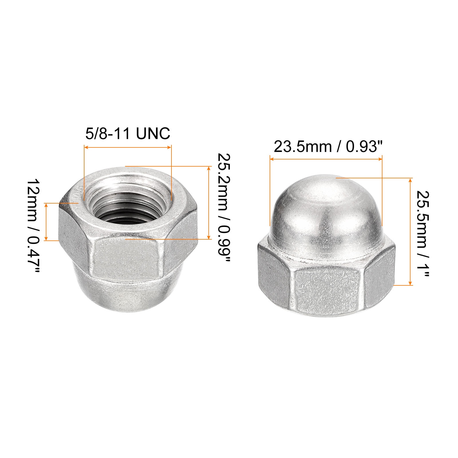 8-32 UNC Hex Nuts 100-Pack – 304 Stainless Steel, Corrosion-Resistant, 0.33" Width, For Home Garage & Machinery Fastening (Silver)