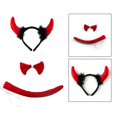 thumbnail image 4 of Cosplay Accessory 3 Sets Cattle Horned Hair Band For Halloween Celebration Featuring Stylish Red Headband Design, 4 of 4