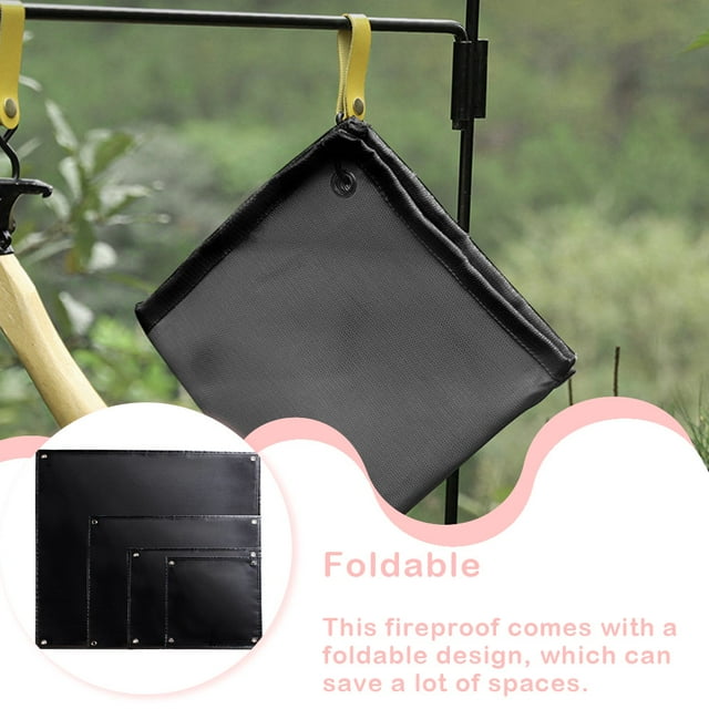 pitrice Fireproof Cloth Silicone Fabric Simple Operation Fixer with Storage Bag Floor Grill Multipurpose Craftsmanship Barbecue Part 600x520mm