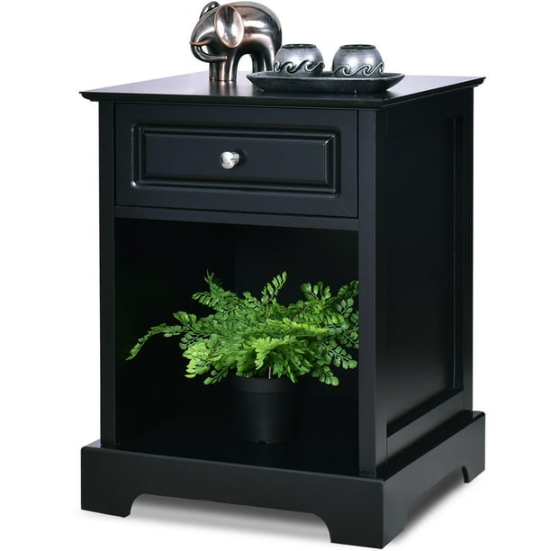 Gymax Night Stand End Accent Table Drawer Chest Sofa Side ...