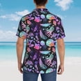 thumbnail image 4 of Daiia whale fish octopus Print Hawaiian Shirt for Men Gentle Cotton Regular Short Sleeve Casual,Large, 4 of 7