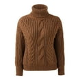 thumbnail image 6 of Women's Autumn And Winter New Knitwear Women's College Style Thick Thread Dough High Neck Pullover Sweater Comfy Clothes for Women Sweater for Young Men Tan Sweatsuit Mens Olive Sweater Winter Sweater, 6 of 7