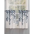 thumbnail image 3 of Kitchen Curtains 45 Inches length, Navy Blue Ombre Botanical Window Treatment Curtain Drapes, Watercolor Pastoral Leaf Rustic Lightweight Window Panels for Living Room Bedroom, 52"x45", 2 Panels, 3 of 7