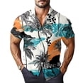 thumbnail image 2 of Hawaiian Mens Shirts Ocean Wave Print Short Sleeve Button Down Summer Shirt Fashion Beach Shirt for Holiday, 2 of 7