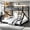 Floor Black, variant on Bellemave Full Over Full Metal Bunk Bed with Built-in Storage Shelves, LED Lights, Ladder & Full-Length Guardrails, Heavy Duty Metal Slats Space Saving Bunkbed Frame for Bedroom, Black