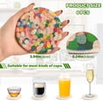thumbnail image 2 of Yayeee 6 PCS Drink Coasters with Holder Set Woven Absorbent Round Tabletop Hot Pad, Pink Colorful Circles, 2 of 7