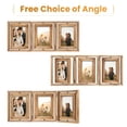 thumbnail image 5 of Sfugno 4x6 Picture Frame,Tabletop Rustic Wood Hinged Folding Triple Picture Frames Collage, Double-Sided Display Rotatable High Definition Glass Photo Frame,Brown, 5 of 8