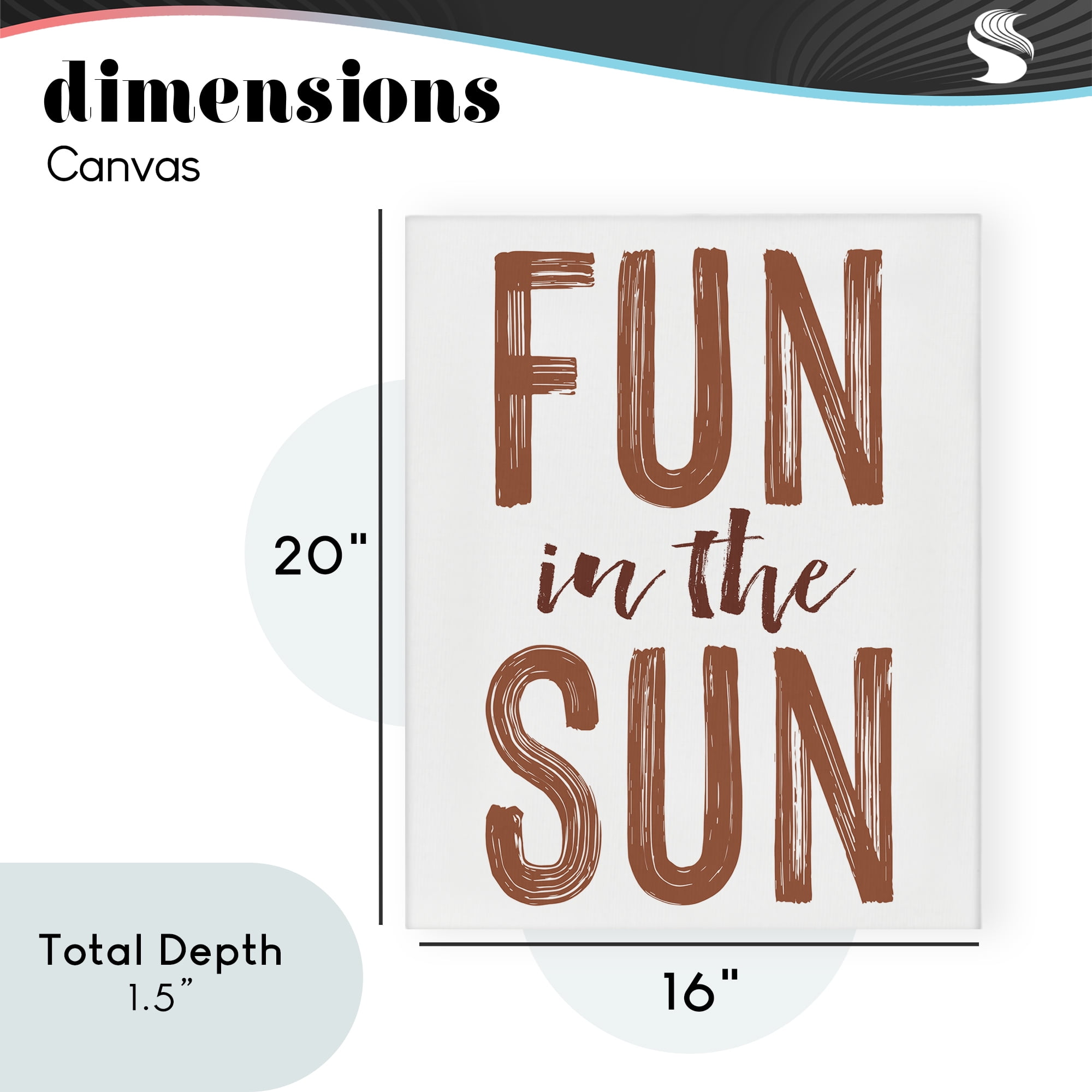 Summer Sentiment Fun In Sun Canvas Wall Art, design by Lettered and Lined