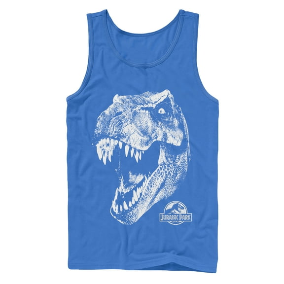 Men's Jurassic Park Tyrannosaurus Rex Tank Top Royal Blue Large
