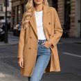 thumbnail image 3 of Guluxicc Womens Dressy Coats Double Button Lapel Collar Long Sleeve Coats with Side Pockets for Everyday Fall Winter, 3 of 5