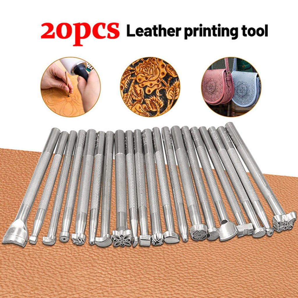 Leather Engraving and Printing Suit, 20Pcs Multi-combination Leather Stamping Carving for Artist and Crafters