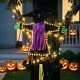 thumbnail image 4 of Halloween Decorations Outdoor Crashing Witch 44 Inch Flying Crashed Witches Hanging into Tree Halloween Decor for Yard Garden Porch Patio, 4 of 8