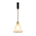 thumbnail image 1 of FSLiving Adjustable Height J Type Track Light with E26 Brass Base and White Glass Flower Shade Lighting Fixtures for Farmhouse Kitchen Sink (Bulb & Ceiling Track Sold Separately) - 1 Light, 1 of 7