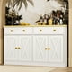 thumbnail image 1 of Simple Hogar Simple Credenza Bufetera De Cuatro Puertas Con Relieve, 1 of 8