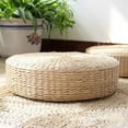 thumbnail image 6 of 2x Japanese Style Handcrafted Eco-Friendly Padded Knitted Straw Flat Seat Cushion, Hand Woven Tatami Floor Cushion Pad 40x40cm, 6 of 6