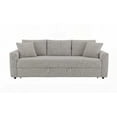 thumbnail image 4 of Modern Beige Boucle 220×80×75cm Sleeper Sectional Sofa with 2 Toss Pillows, 4 of 10