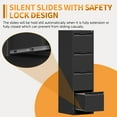 thumbnail image 5 of Metal File Cabinet with Lock, Storage Cabinet with 4 Drawers for Home Office,Metal Filing Cabinet for Legal/Letter/A4 Files,Assembly Required(15''W-4 Drawers,Black), 5 of 6
