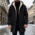 thumbnail image 5 of KICILVS Fleece Lined Jacket Men Zip Up Long Hooded Coat with Pockets for Outdoor Casual Soft Cozy Thick Warm Winter Outerwear, 5 of 6