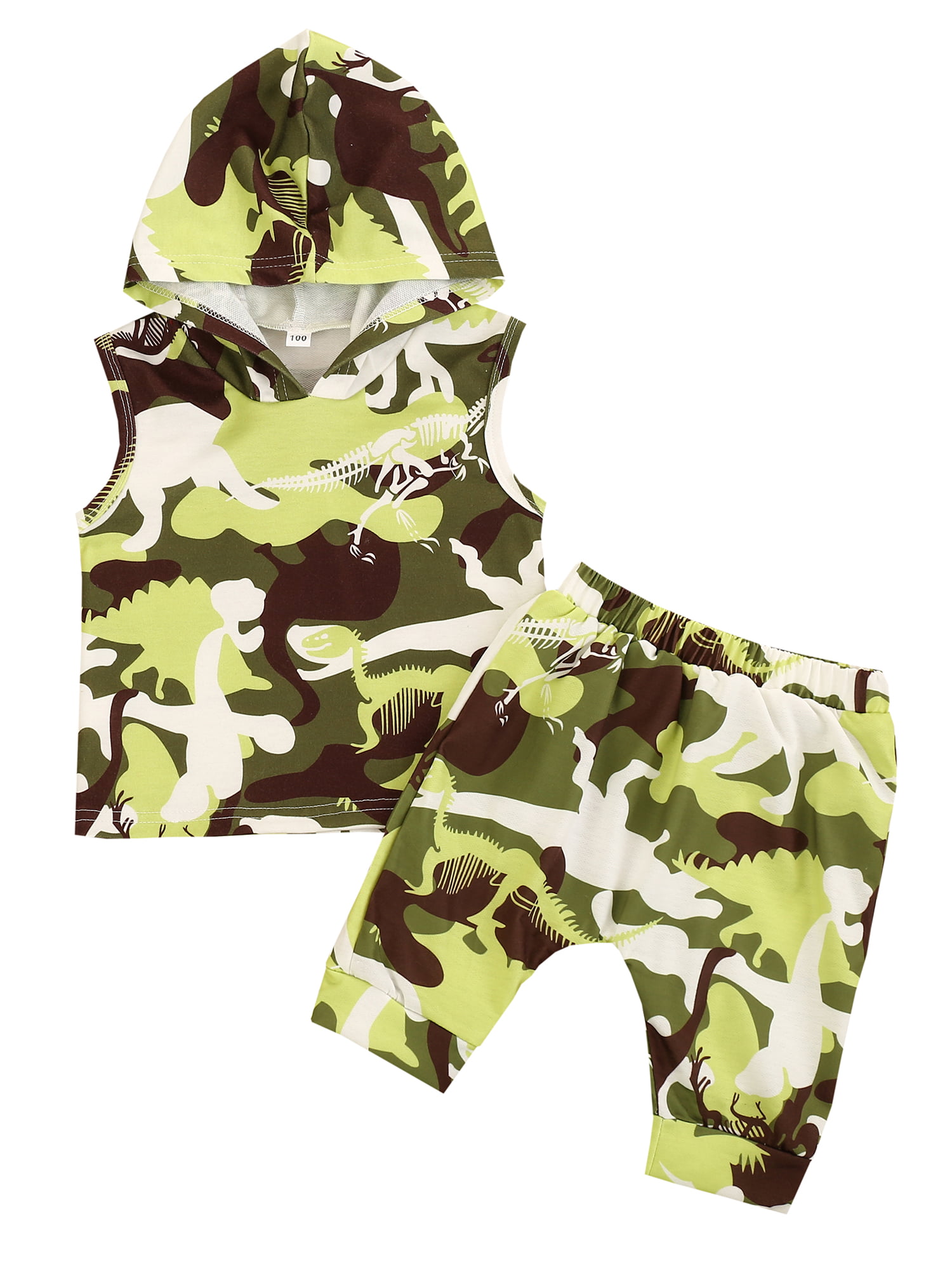 Toddler Unisex Baby Kids Summer Shirts Short Pants Outfit Camouflage Clothes Set 