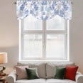 thumbnail image 3 of Tie Up Valances for Windows, Blue Ombre Coral Adjustable Valance Curtains Window Treatment for Living Room/Bedroom Windows, Coastal Watercolor Summer Rod Pocket Kitchen Curtains & Drapes 60x18 Inch, 3 of 9