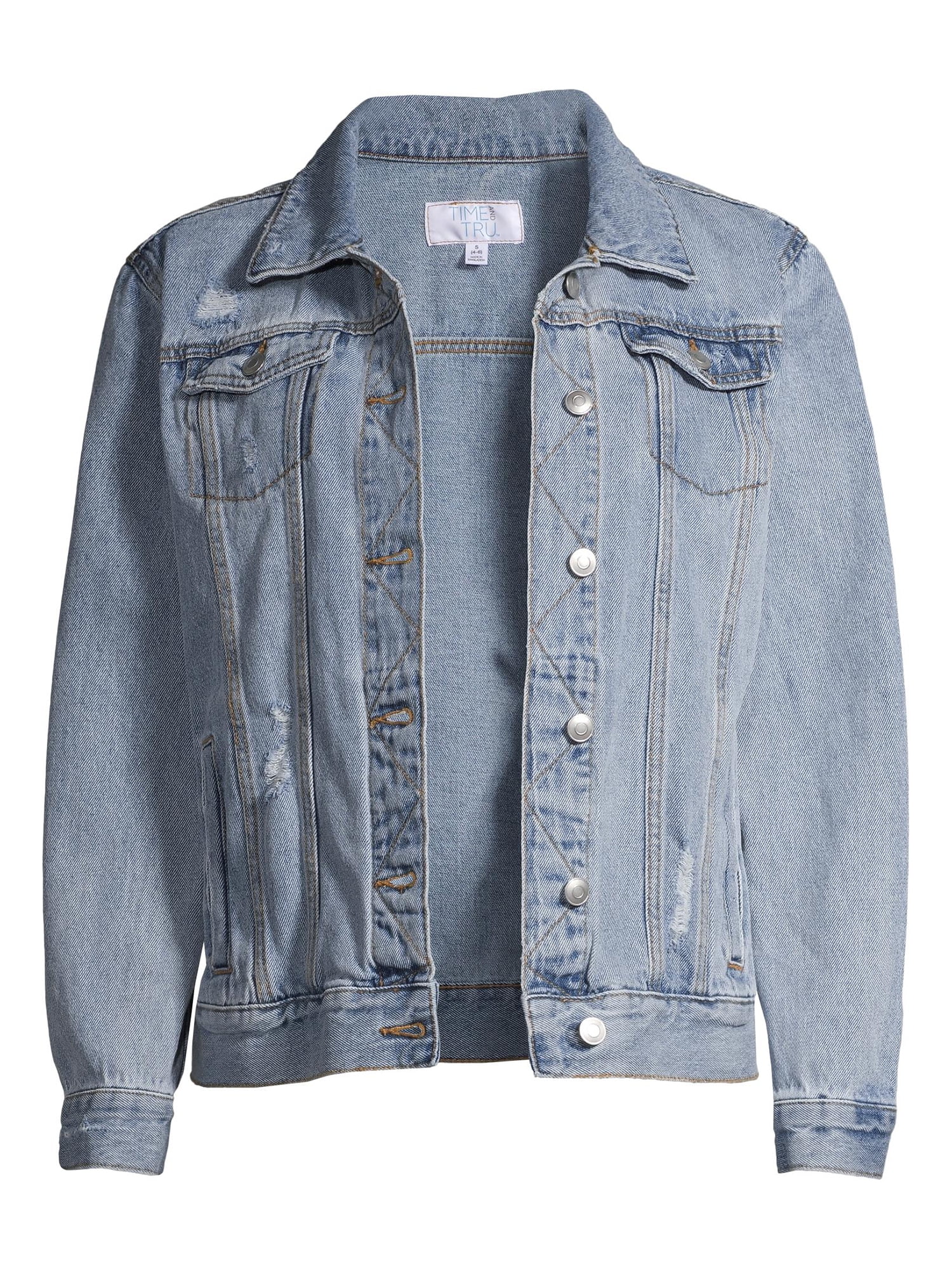E*f様 【Time is on 】TRUCK DENIM JACKET BLA Time and Tru Women's Trucker Jean Jacket - Walmart.com