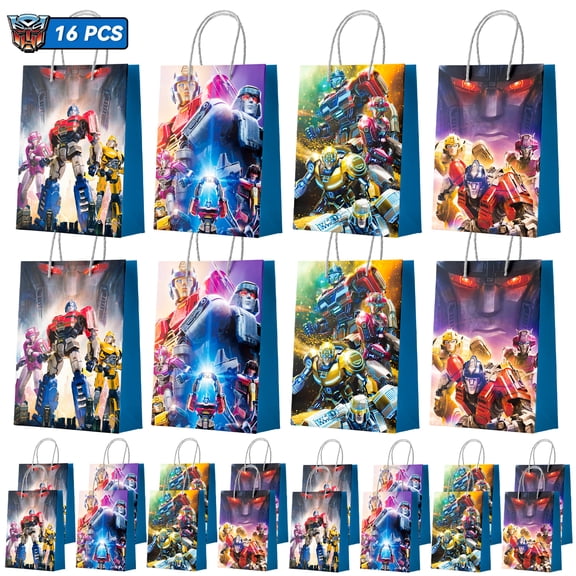 Transformers Goodie Bags - 16pcs Transformers Party Bags, Transformers Gift Bags, Transformers Candy Bags for Boys/Girls Kids Transformers Theme Birthday Party Decorations Suppilies